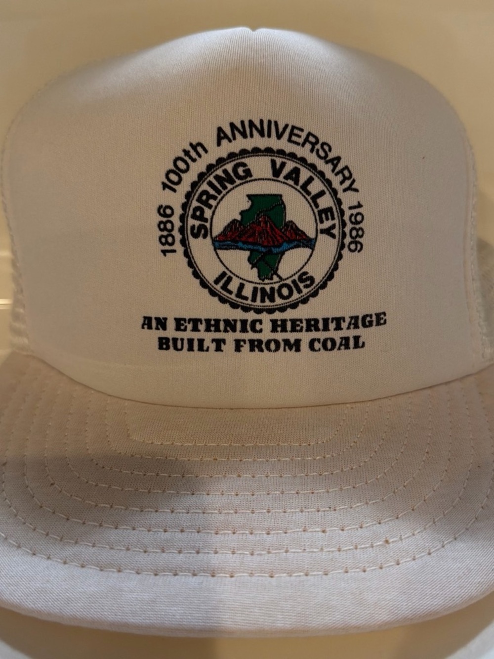 White Spring Valley Illinois Centennial Trucker Hat - 1886-1986